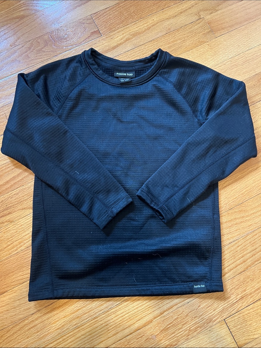 Kids Hootie Hoo Grid Fleece Top, 8/S, Black
